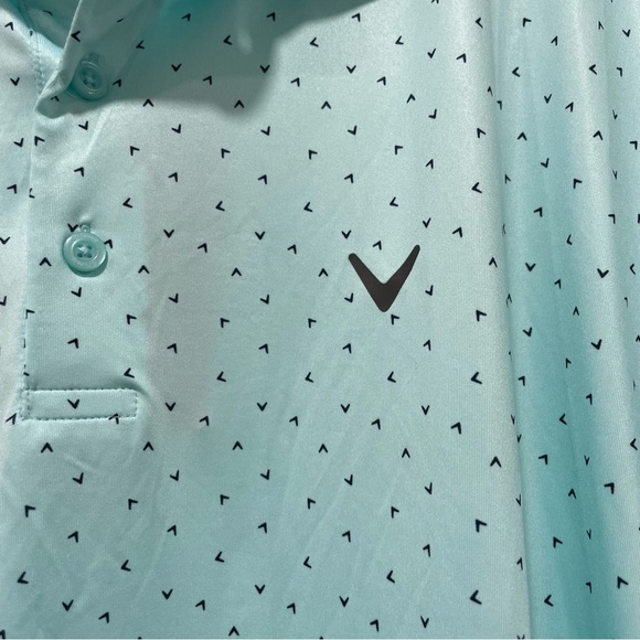 NWT Callaway Men’s XL Short Sleeve Golf Polo Aqua Blue Collar Performance - Picture 2 of 9